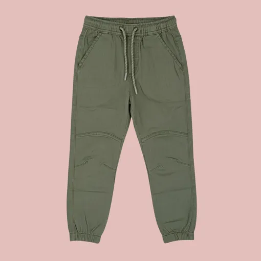 Kids Cargo Jogger Pants – Olive Green